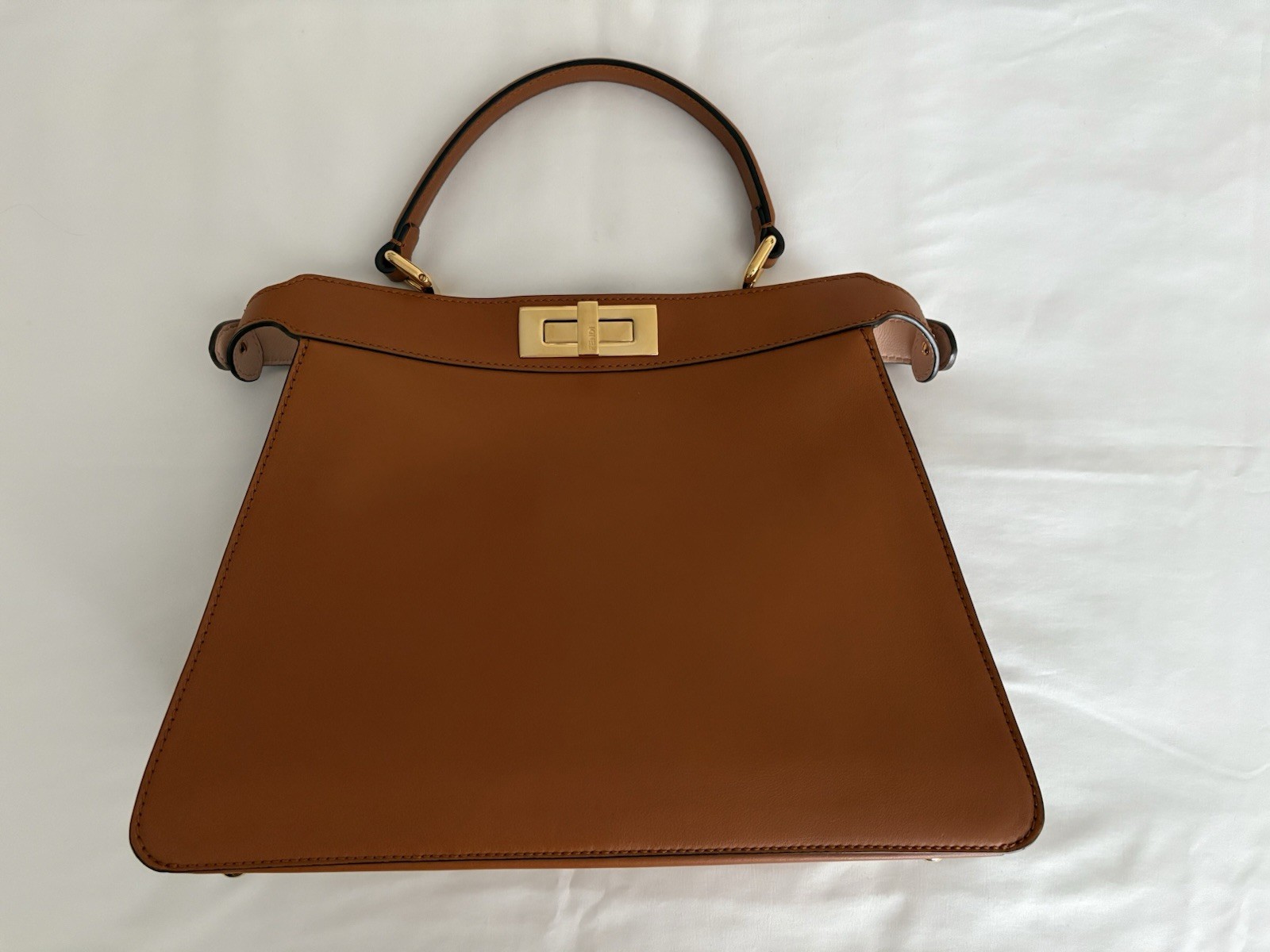 Fendi Peekaboo Shoulder Bag Medium Brown Leather