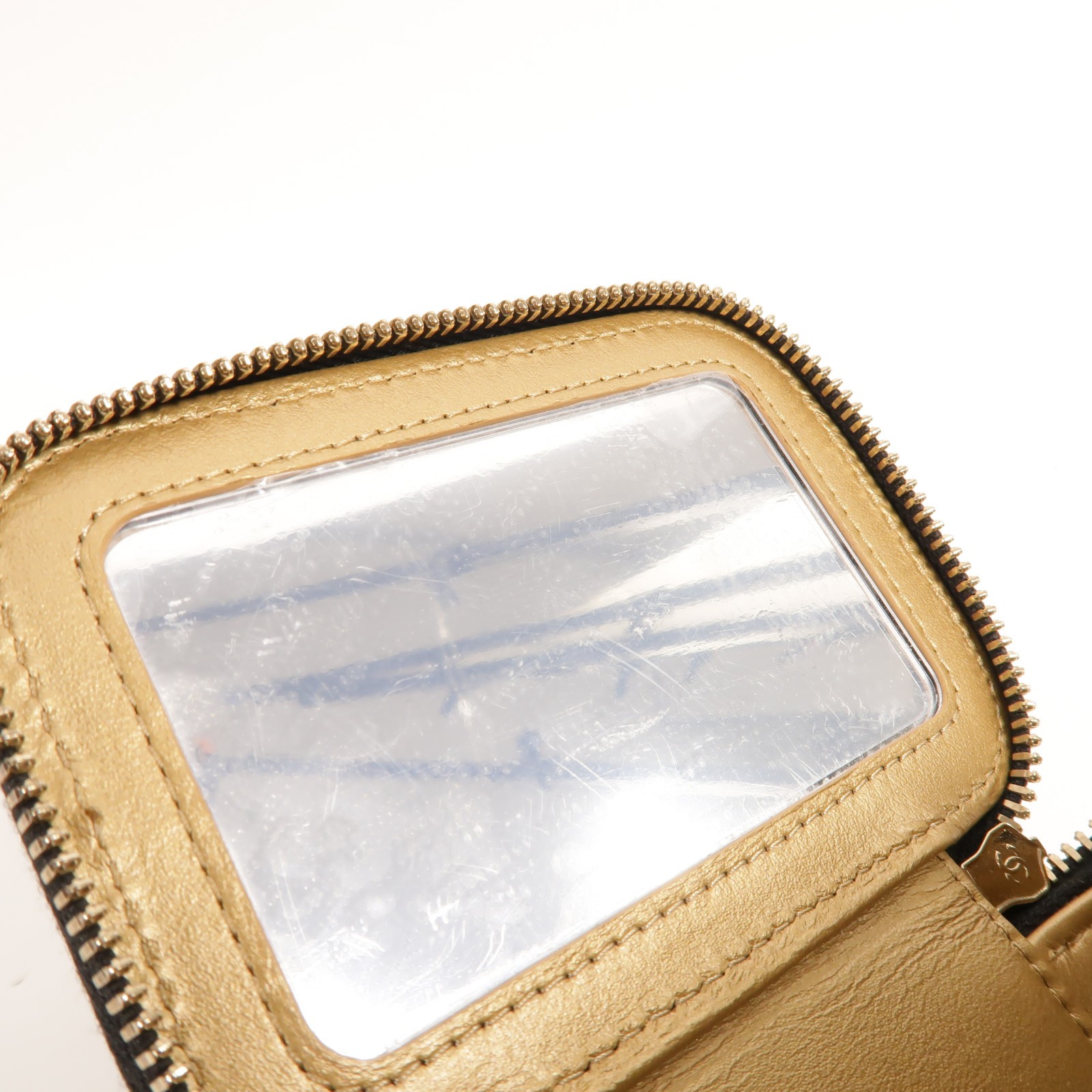 CHANEL CC GHW Mini Vanity Case With Gold Ball Shoulder Bag Lambskin Leather