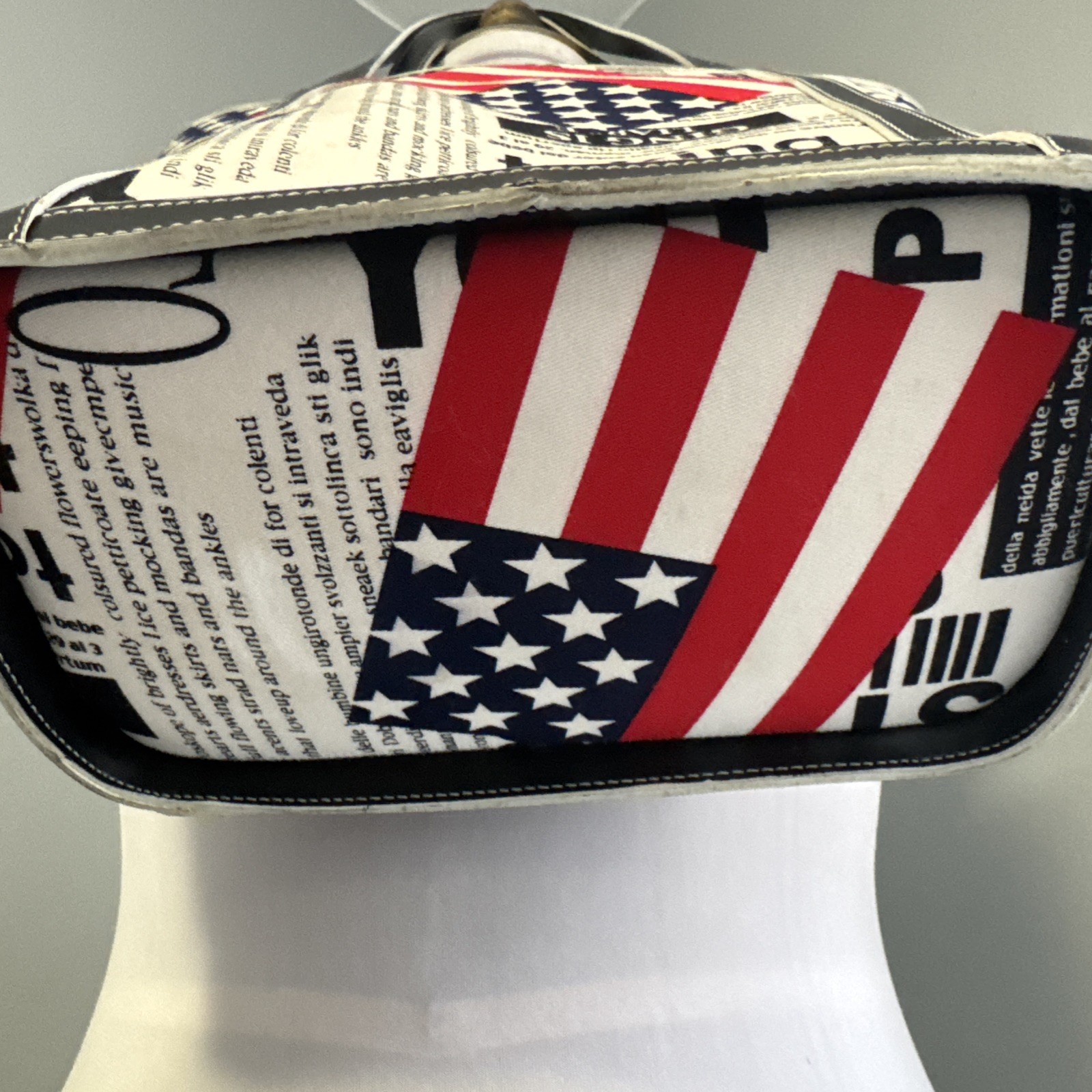 Maxx New York Patriotic Tote Handbag American Flag Newspaper Collage NEW