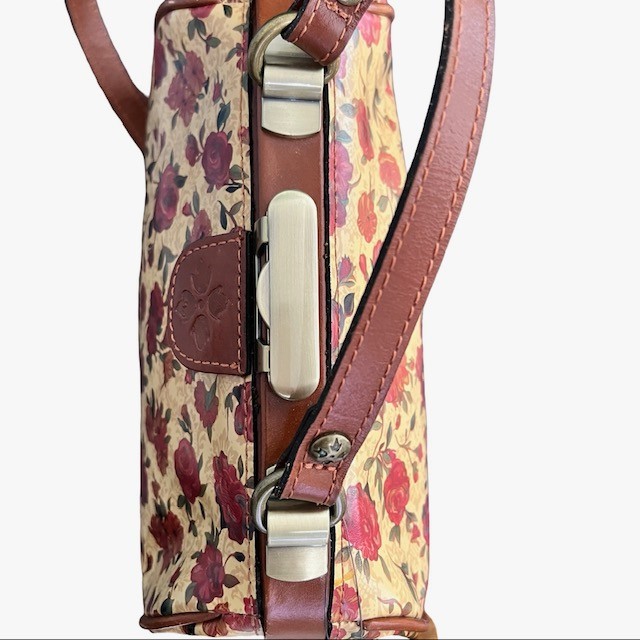 NWT Retired Patricia Nash Gracchi Satchel Bag – Crossbody -Tan Rosso Fiore Color