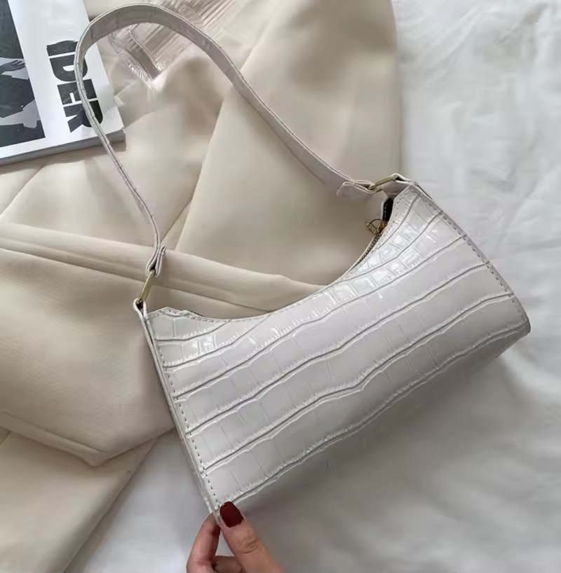 Trending Colors Alligator Pattern Shoulder Underarm PU Leather Handbag Purse