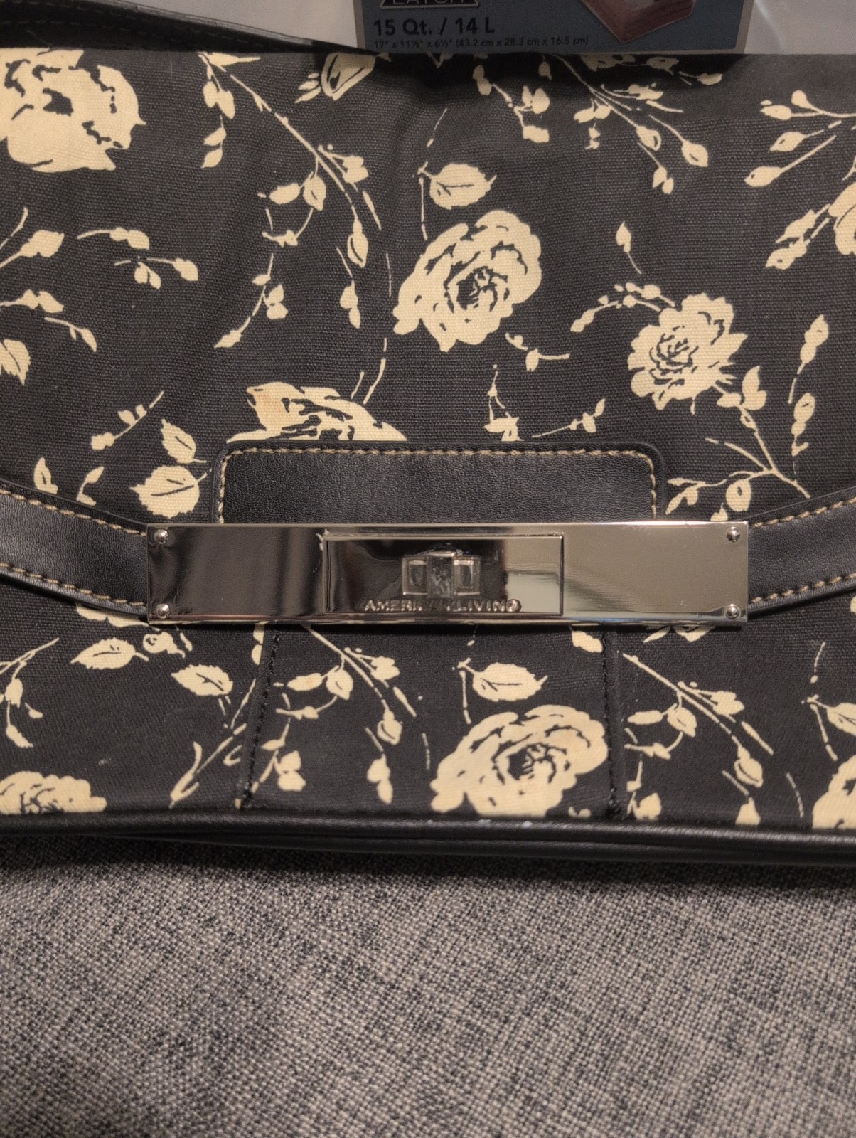 Women’s American Living Black And White Floral Shoulder Underarm Purse