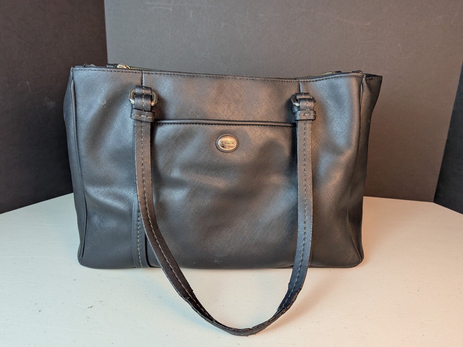 Coach Peyton Jordan Double Zip Carryall F25669 Black Shoulder Bag Fair