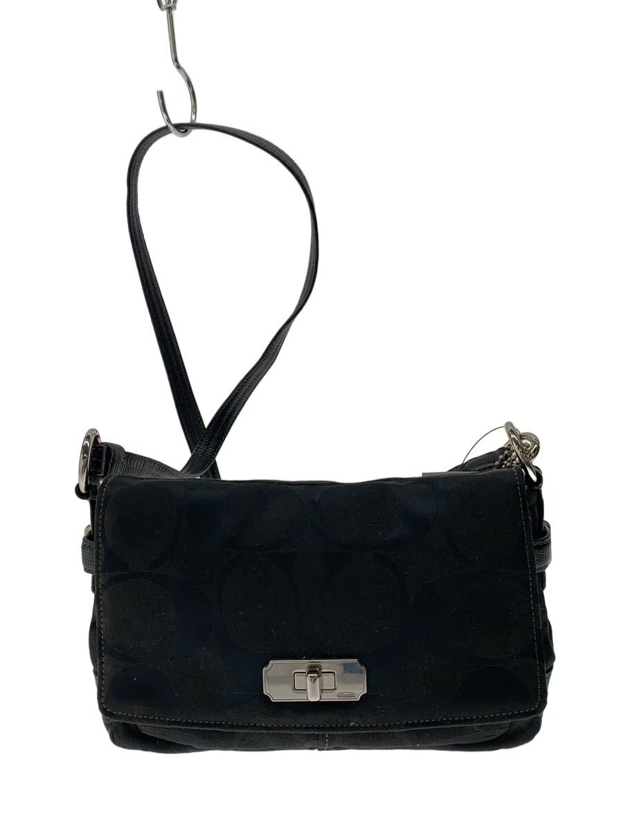 COACH Shoulder Bag Signature All over Pattern Canvas BLK All over pattern