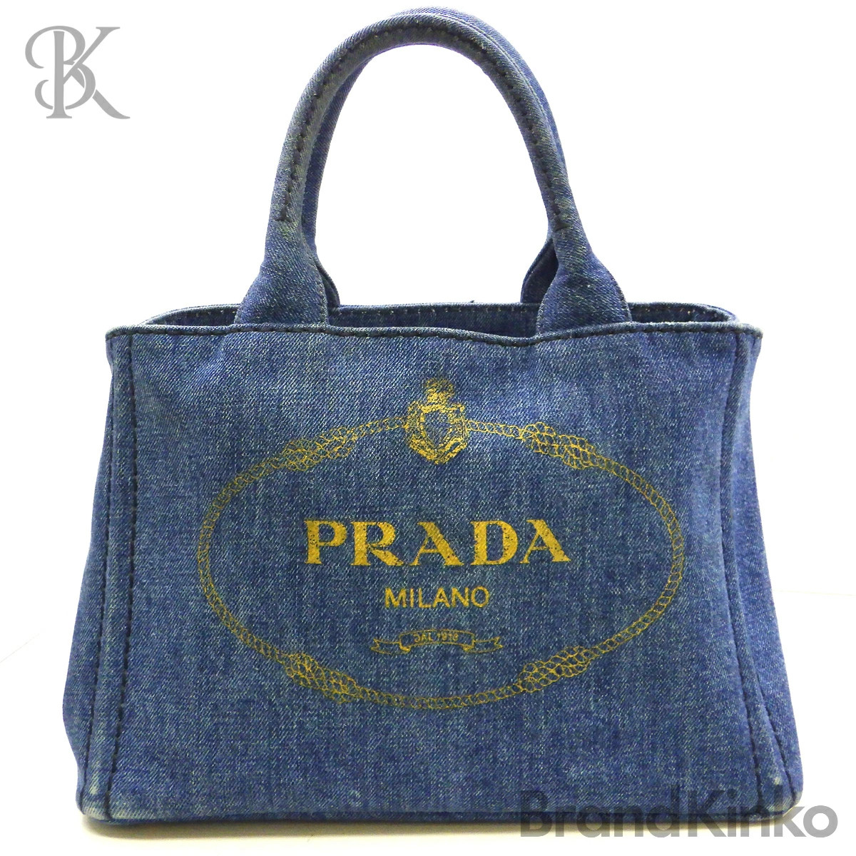 PRADA CANAPA Tote Bag Shoulder 2WAY Denim W28cm x H19cm x D15cm