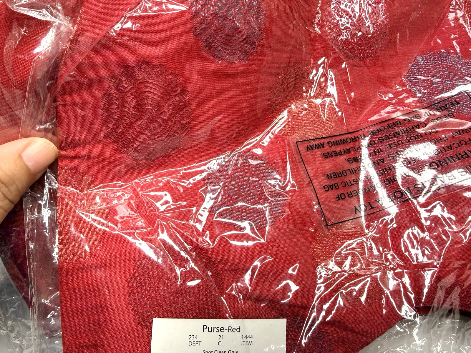 Exmart Red Purse Lot of 2 100% Polyester Spot Clean Made in India