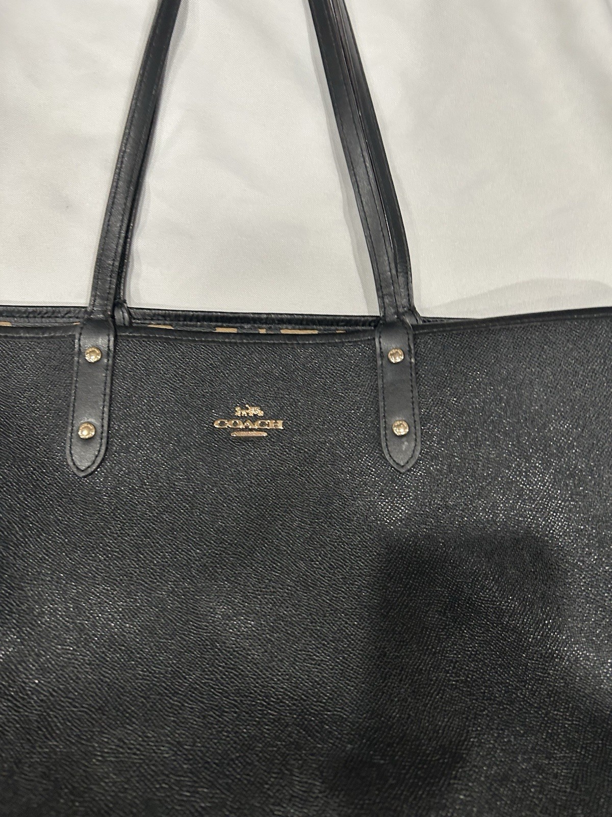 Coach City Reversible Tote bag Leopard With Black On The Other Side
