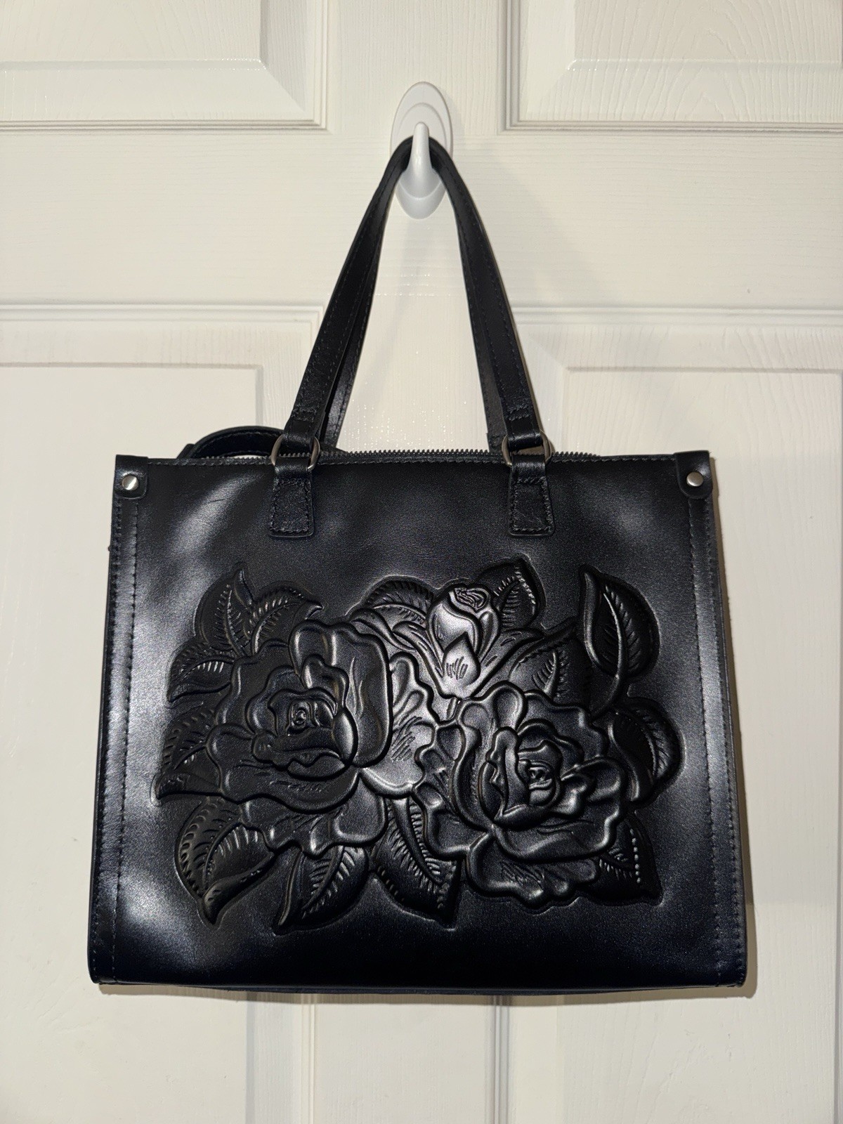 Patricia Nash Rose Tooled Leather Ava Tote Bag. NEW
