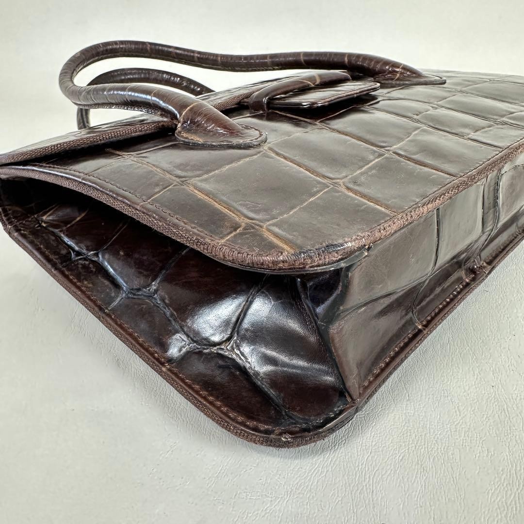 Giorgio Armani Handbag Business Bag Leather in Brown USED Good Condition