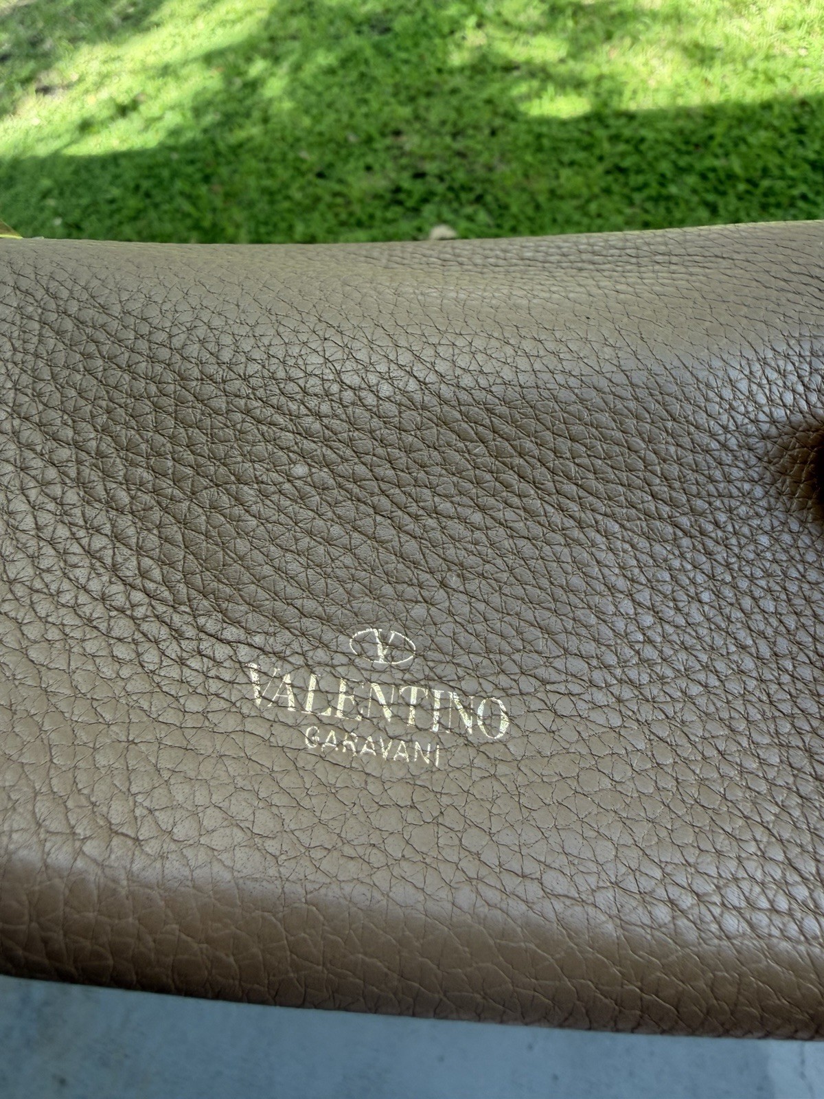 Valentino Garavani Studded Taupe Small Crossbody, Detachable Strap, Gold