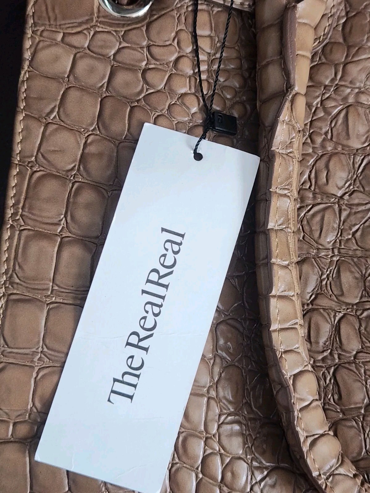 Jimmy Choo Rosabel Large Handbag Day Stainpea Mock Crock Nude Pre-owned Read!!!