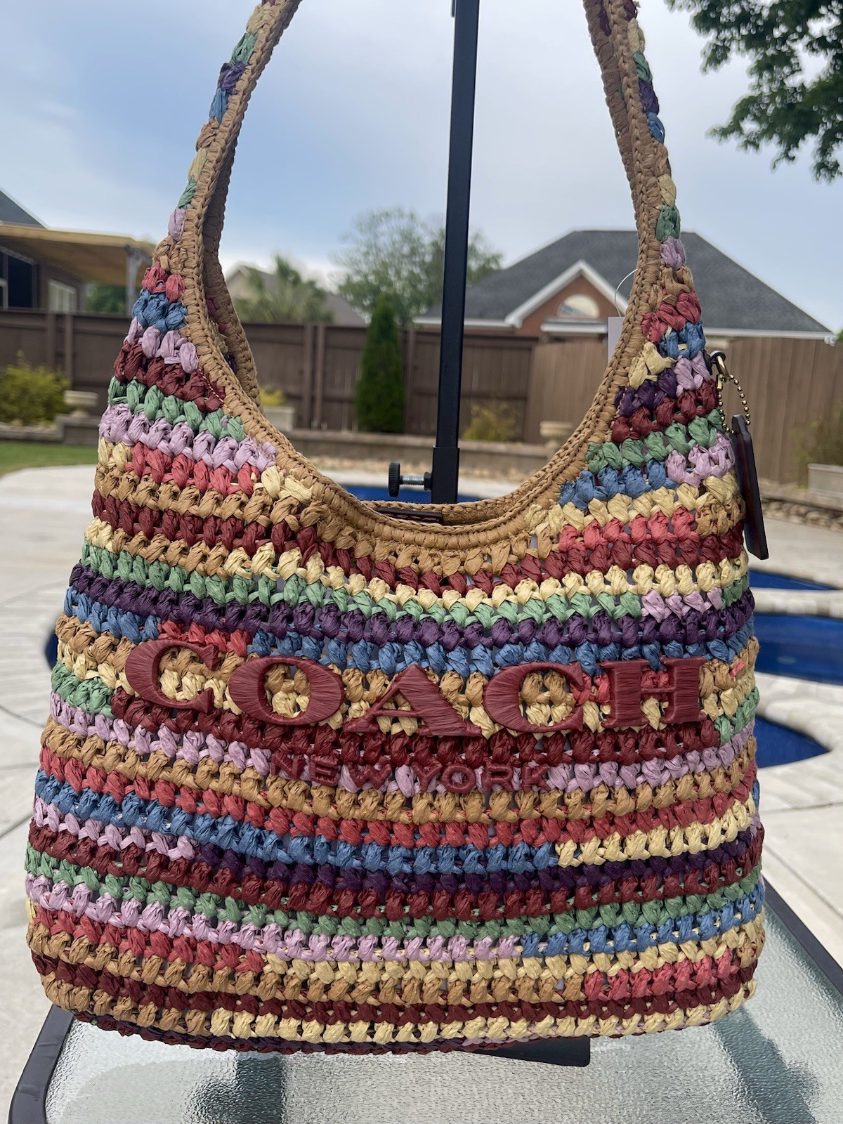 Coach Brooklyn 34 Multi Straw Shoulder Bag Woven Hobo Original Packaging NWT