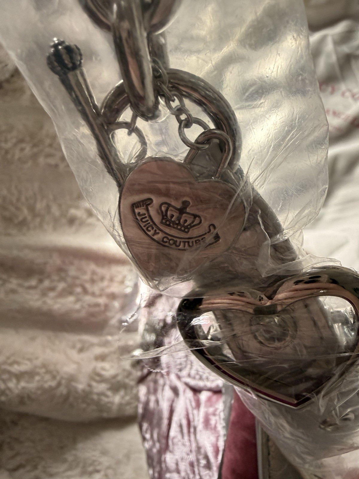 Royal Couture Dusty Pink Velvet Crescent Shoulder Bag w/ Silver Trim + Dust Bag