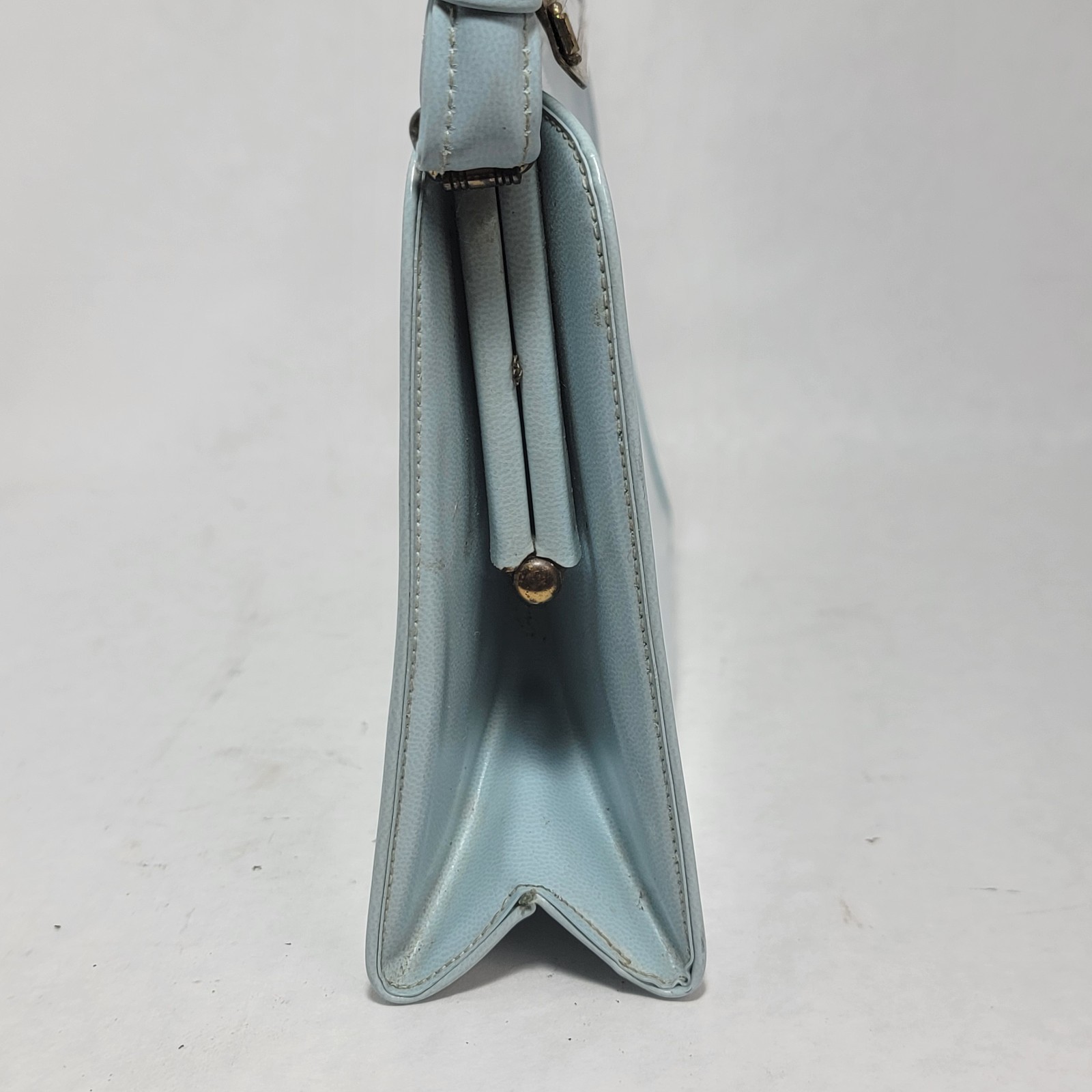 After Five Women’s Vintage 1950s Genuine Leather Purse with Coin Purse Baby Blue