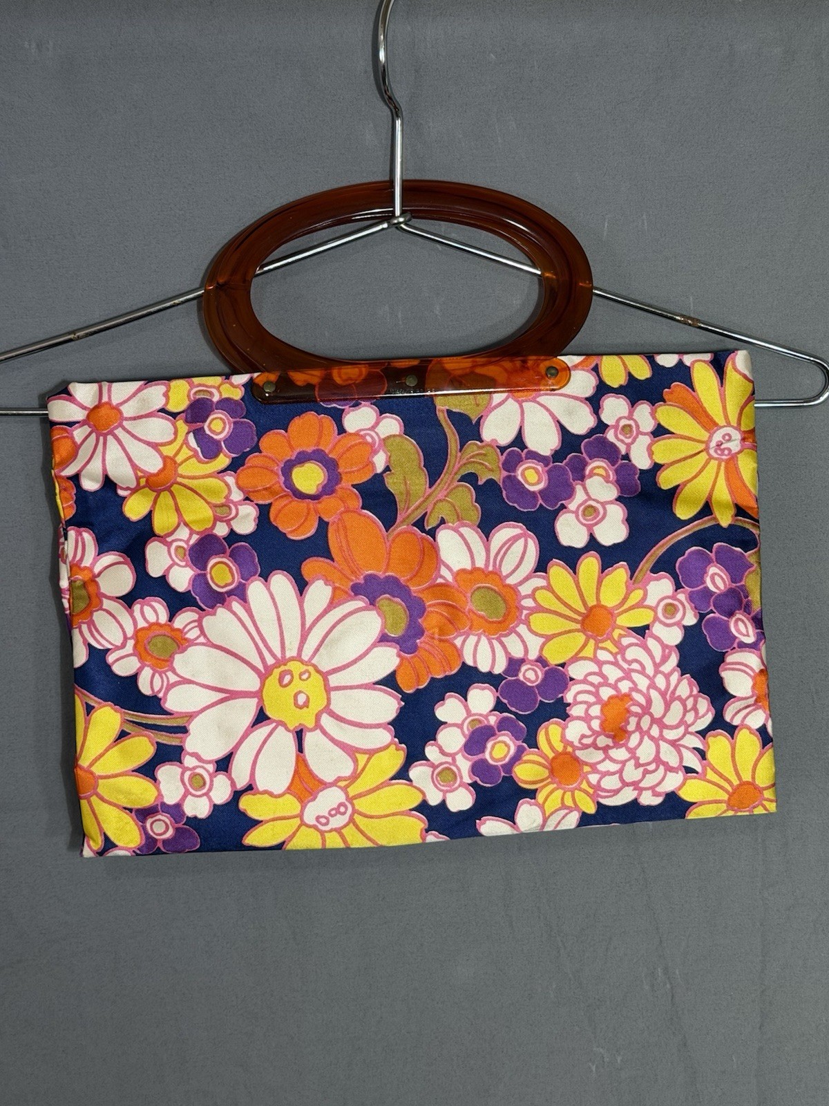Ladys Pride Handbag Floral Vintage 60’s Snap Lock Foldable Clutch Bag