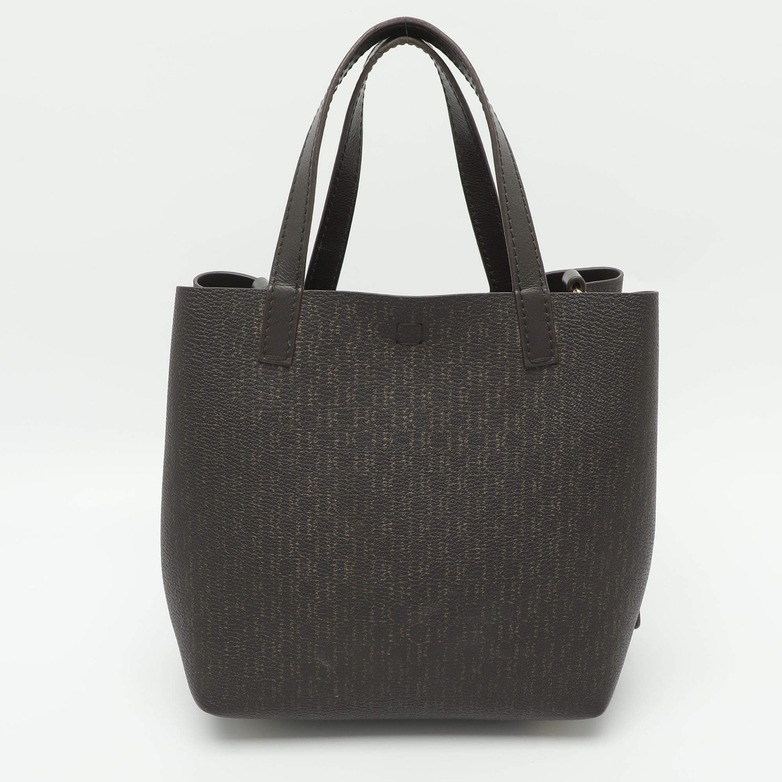 CH Carolina Herrera Matryoshka Locked Small Black Monogram Coated Canvas Tote