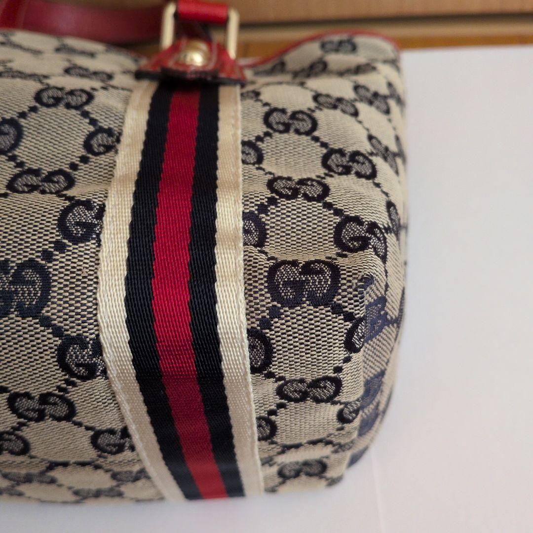 GUCCI Mini Tote Bag GG Canvas Red Authentic From Japan