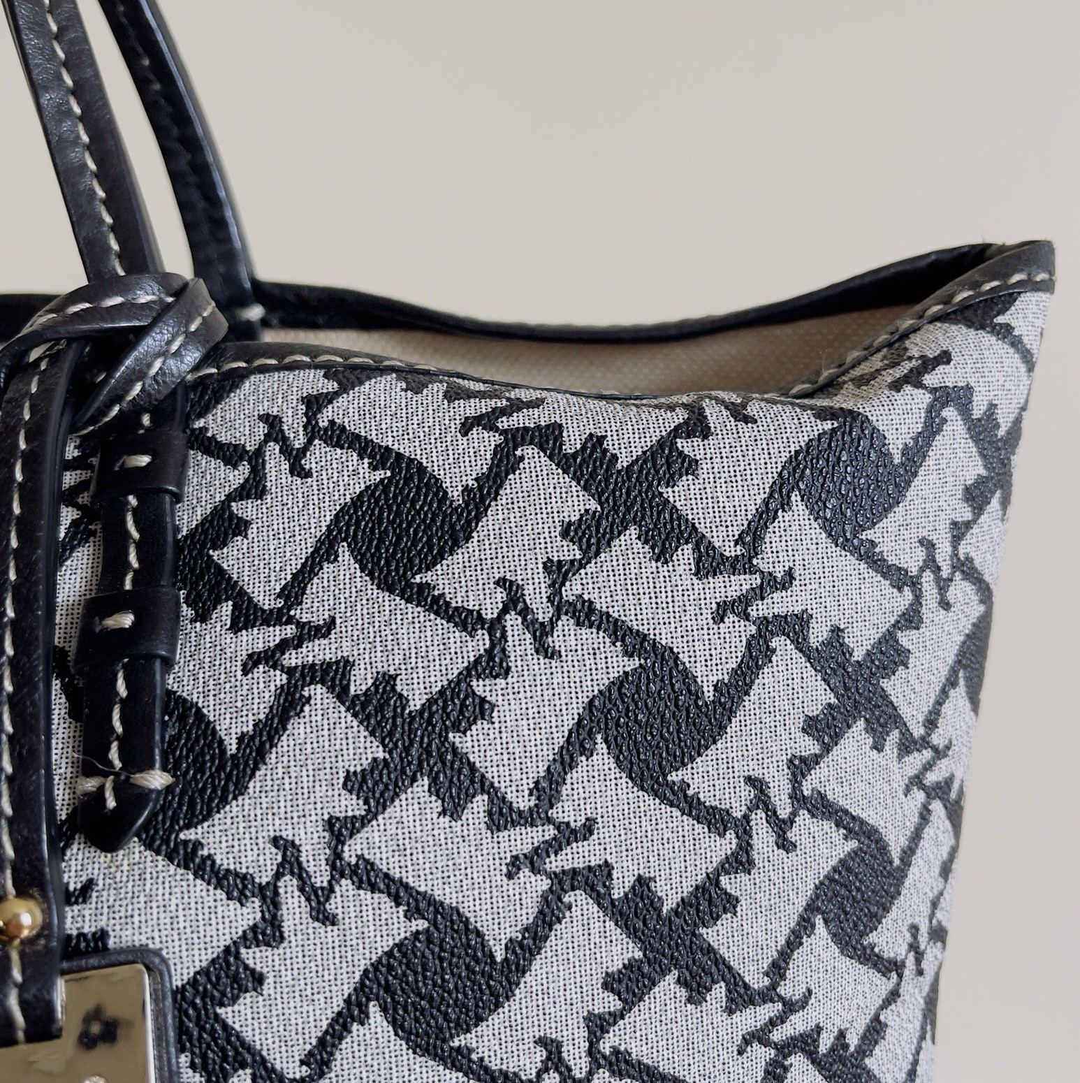 Vintage Juicy Couture Scottie Dog Print Tote Bag Coated Canvas Match Wristlet
