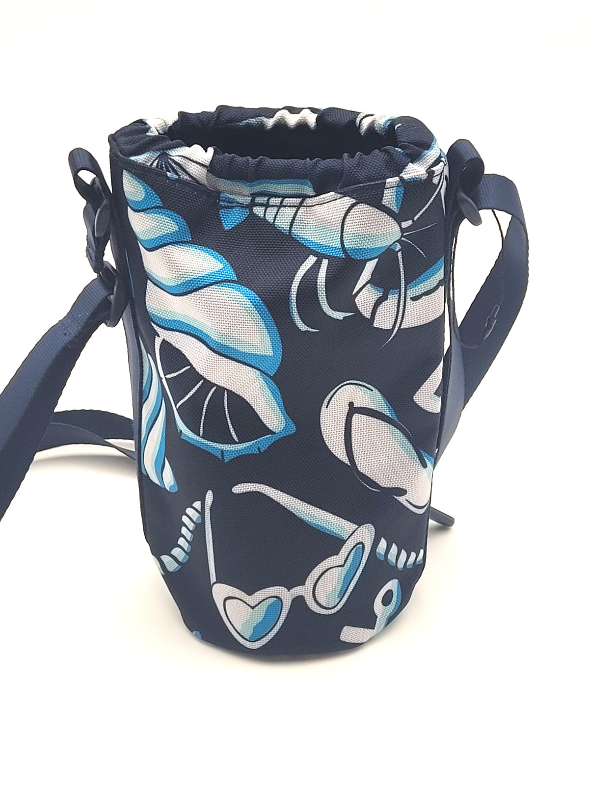 Vera Bradley Lighten Up Crossbody Water Bottle Holder Shore Enough Blue Shells
