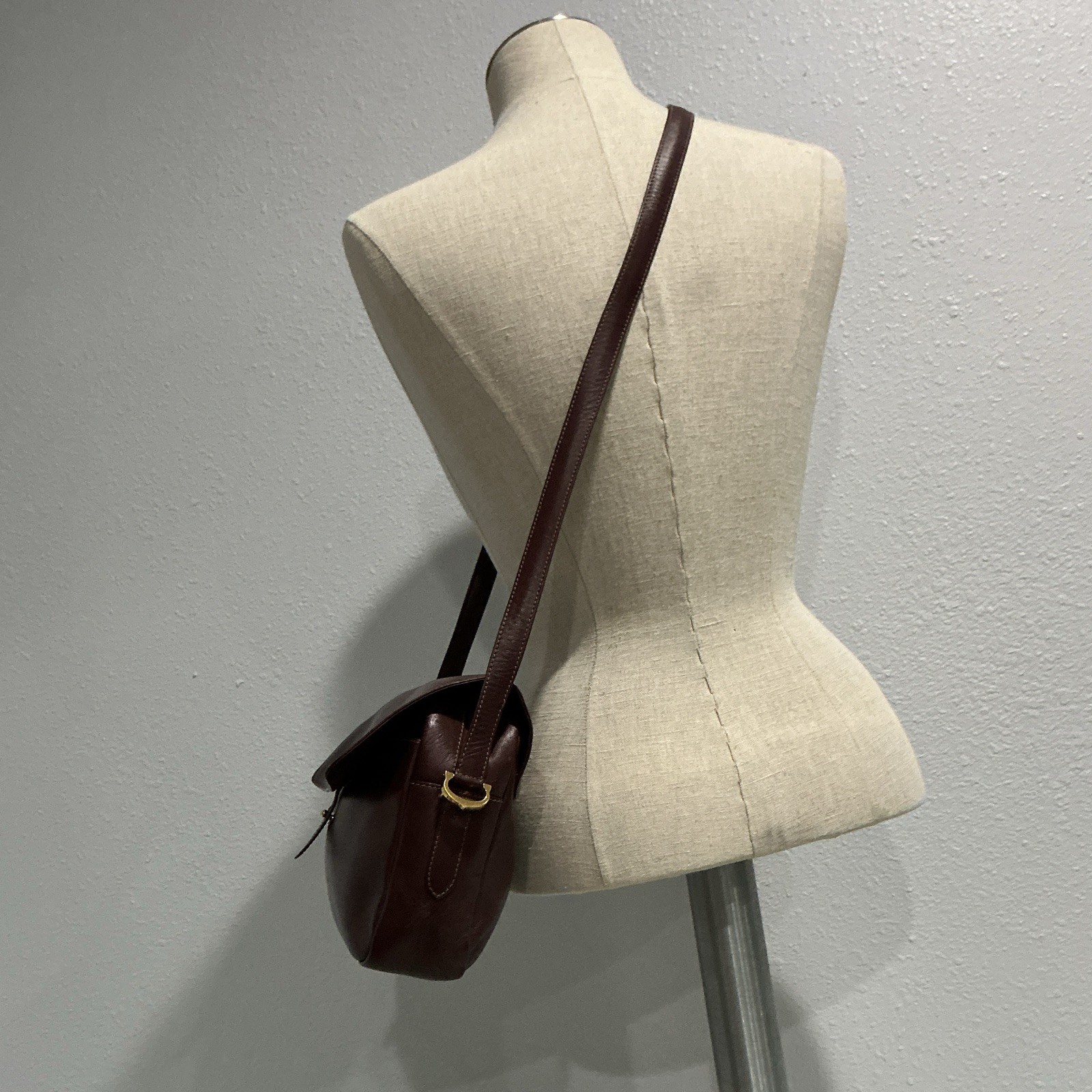 Cartier Women’s Burgundy Logo Shoulder/Crossbody Bag Zip Lined Gold Hardware