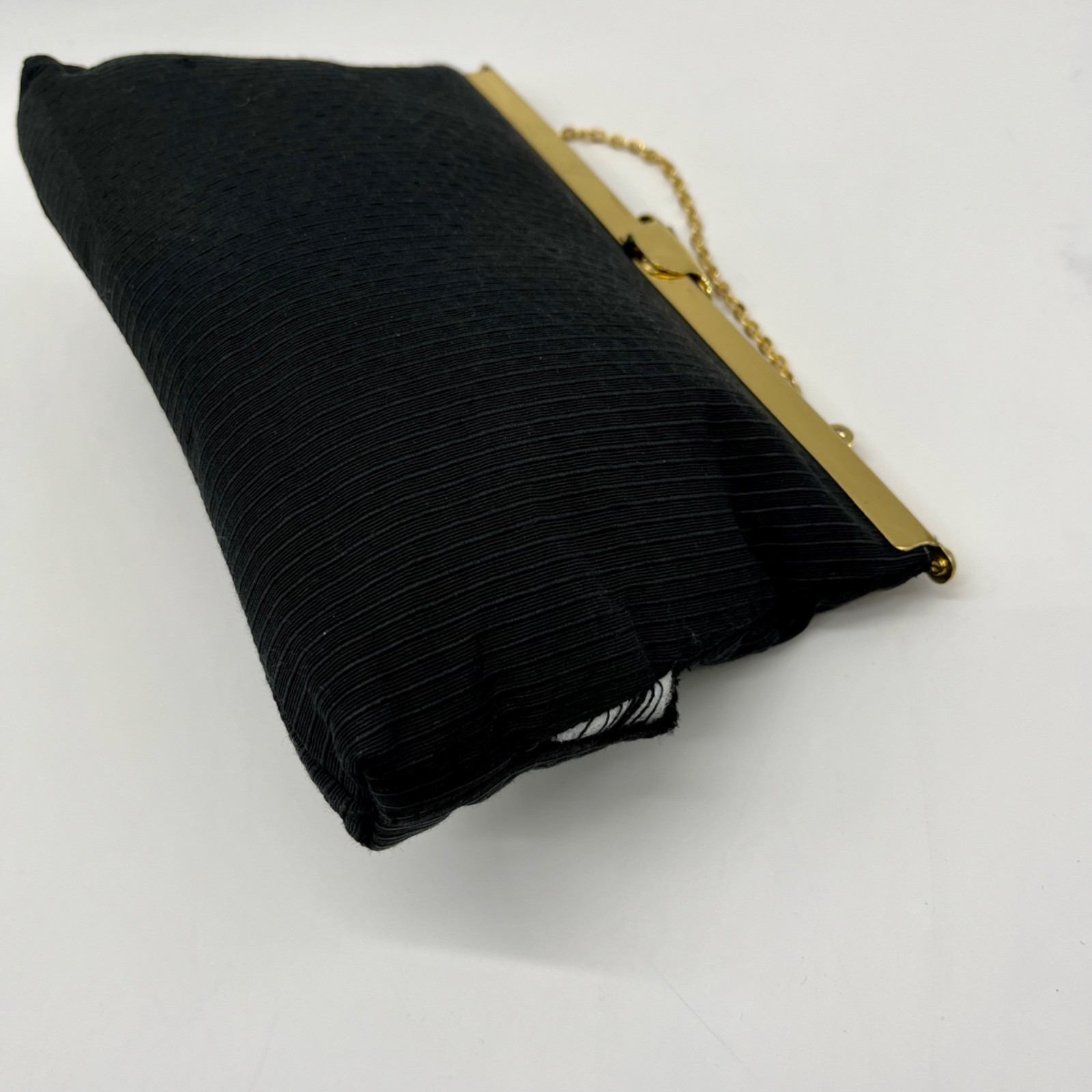 Black Fabric Crossbody Clutch Bag