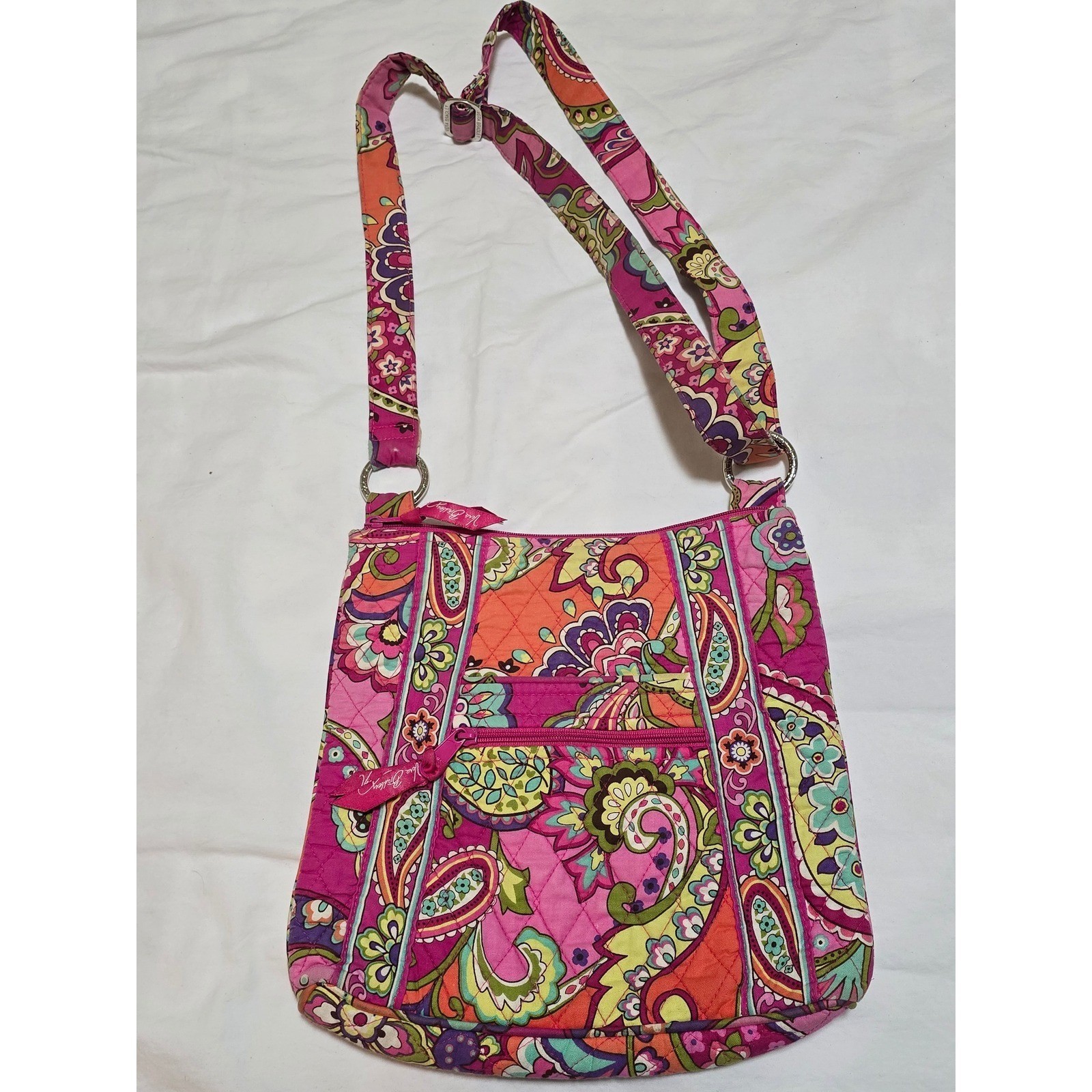 Vera Bradley Paisley Crossbody Bag Pink Orange Green Blue Multi Color /0102