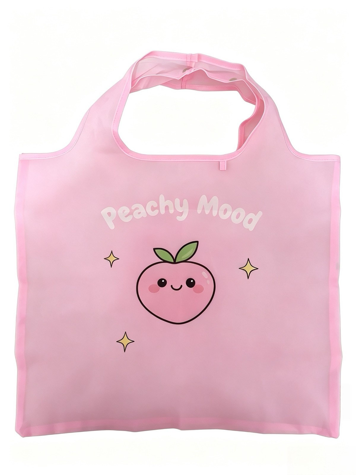 Foldable Reusable Grocery Tote Bag Cute Peach Eco Shopping Bag Kawaii Gift