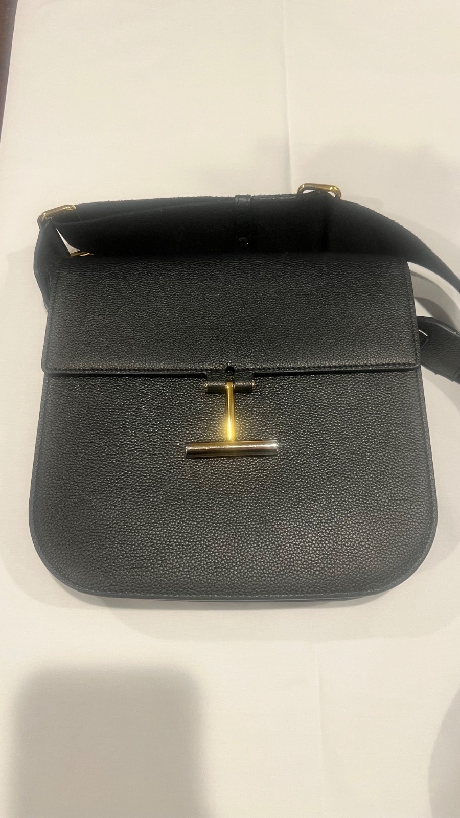 Tom Ford Womens Black Tara Mini Leather Crossbody Shoulder Hand Purse Bag