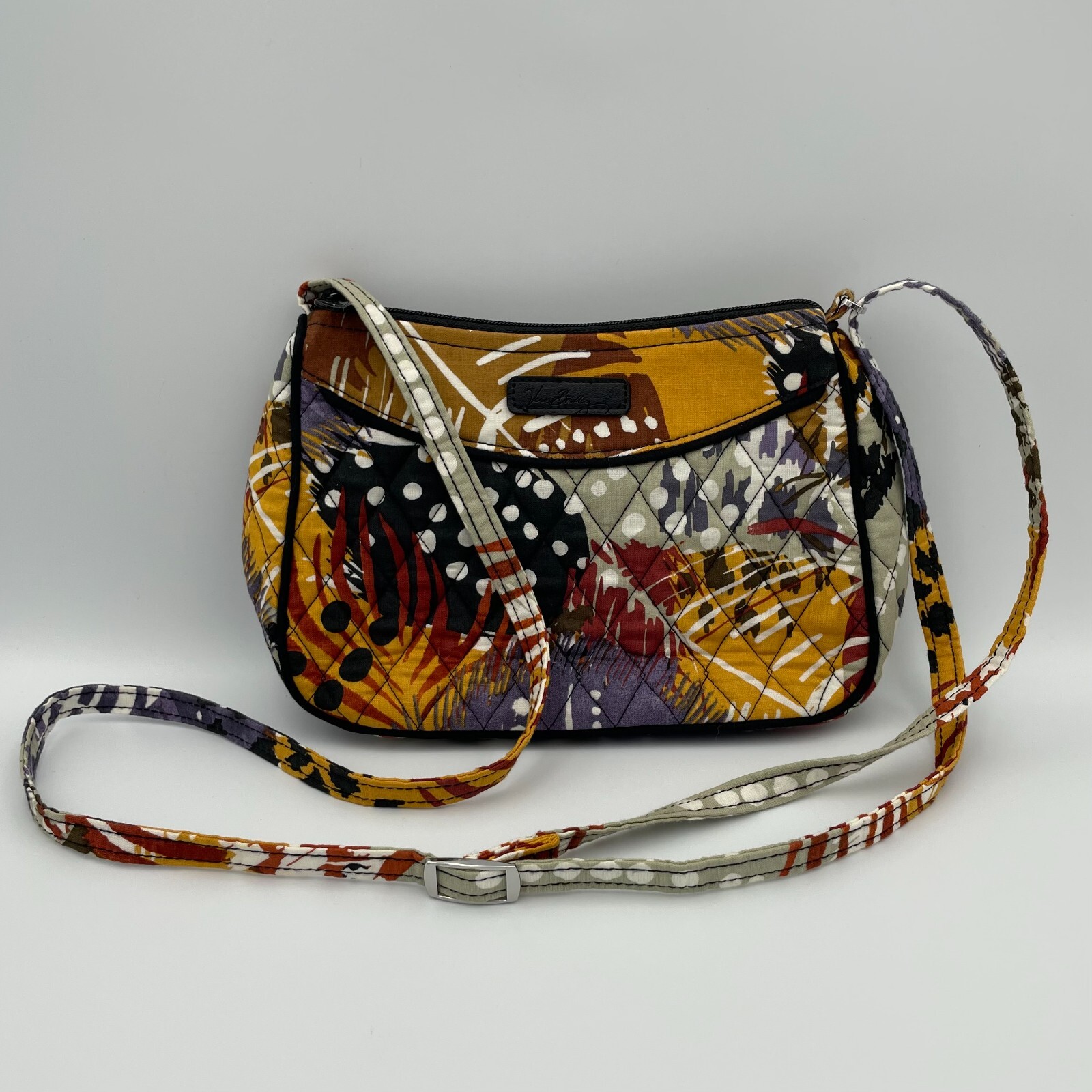 Vera Bradley Painted Feathers & Polka Dots Design Crossbody Shoulder Bag