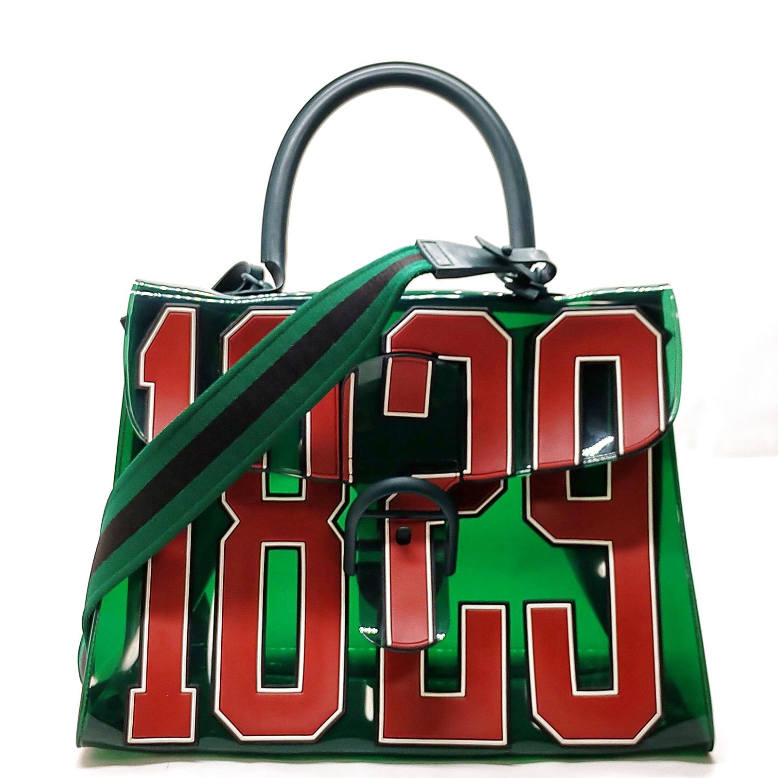 DELVAUX Hand Bag Green Vinyl 1070115