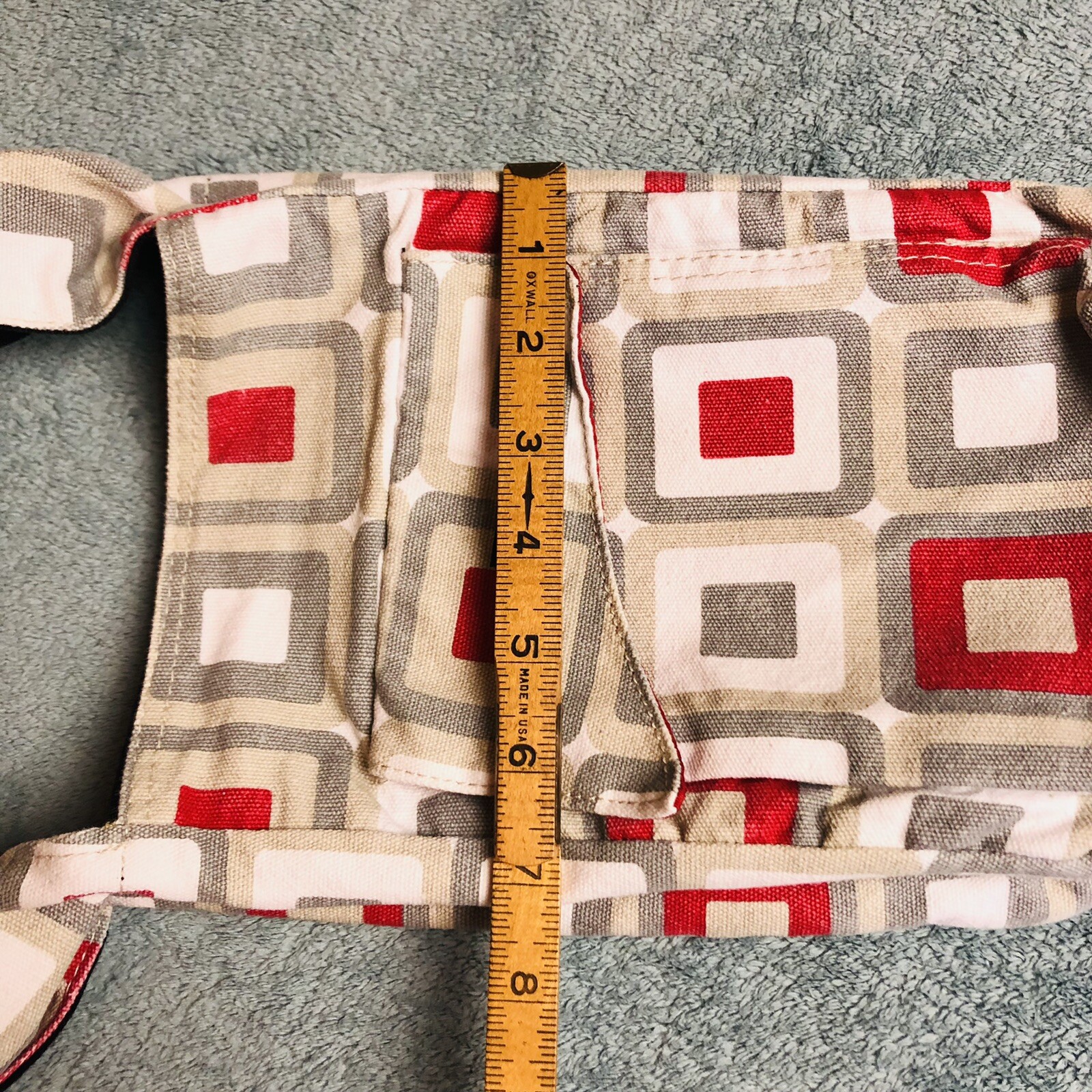 KAVU Wide Strap Purse, Khaki/Gray/White/Red