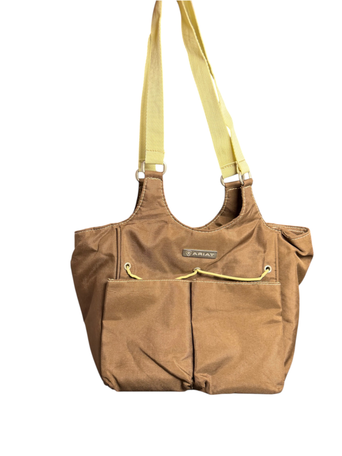 Ariat Brown Utility Tote Shoulder Bag Canvas Multi Pocket Equestrian Western