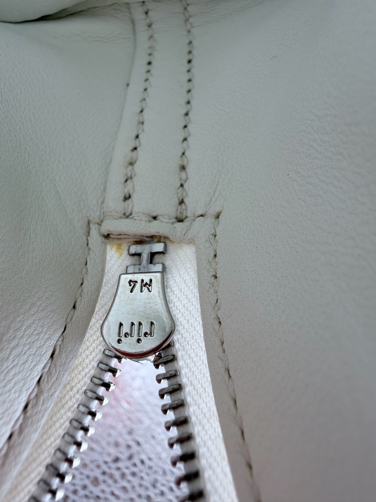AUTH Hermes Mini Bolide White Leather Palladium Hardware Top Handle Bag