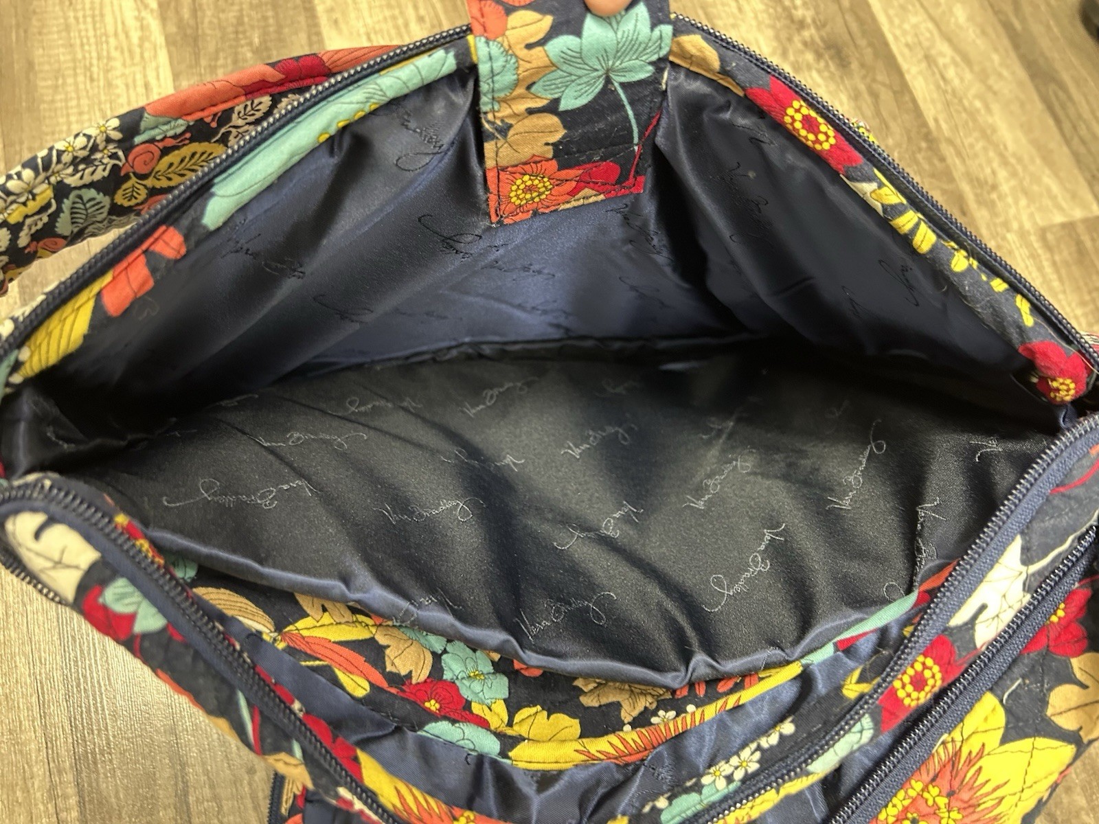 Vera Bradley Large LapTop Backpack “HAPPY SNAILS” Rare Floral Fabric School
