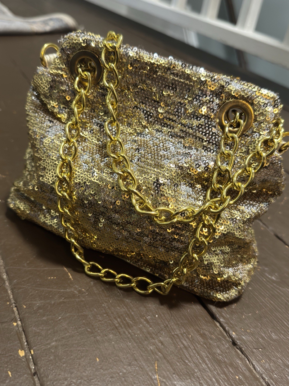 Fiona Lang London Gold/Silver Sequin Evening Bag Shoulder Clutch