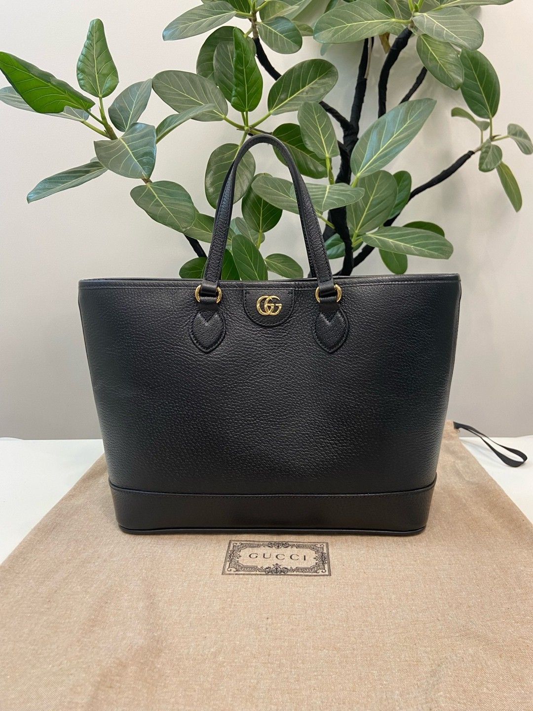 Gucci Pre-Owned Authentic Shopping Bag Black 31×25×13cm Free Tracked Shipping