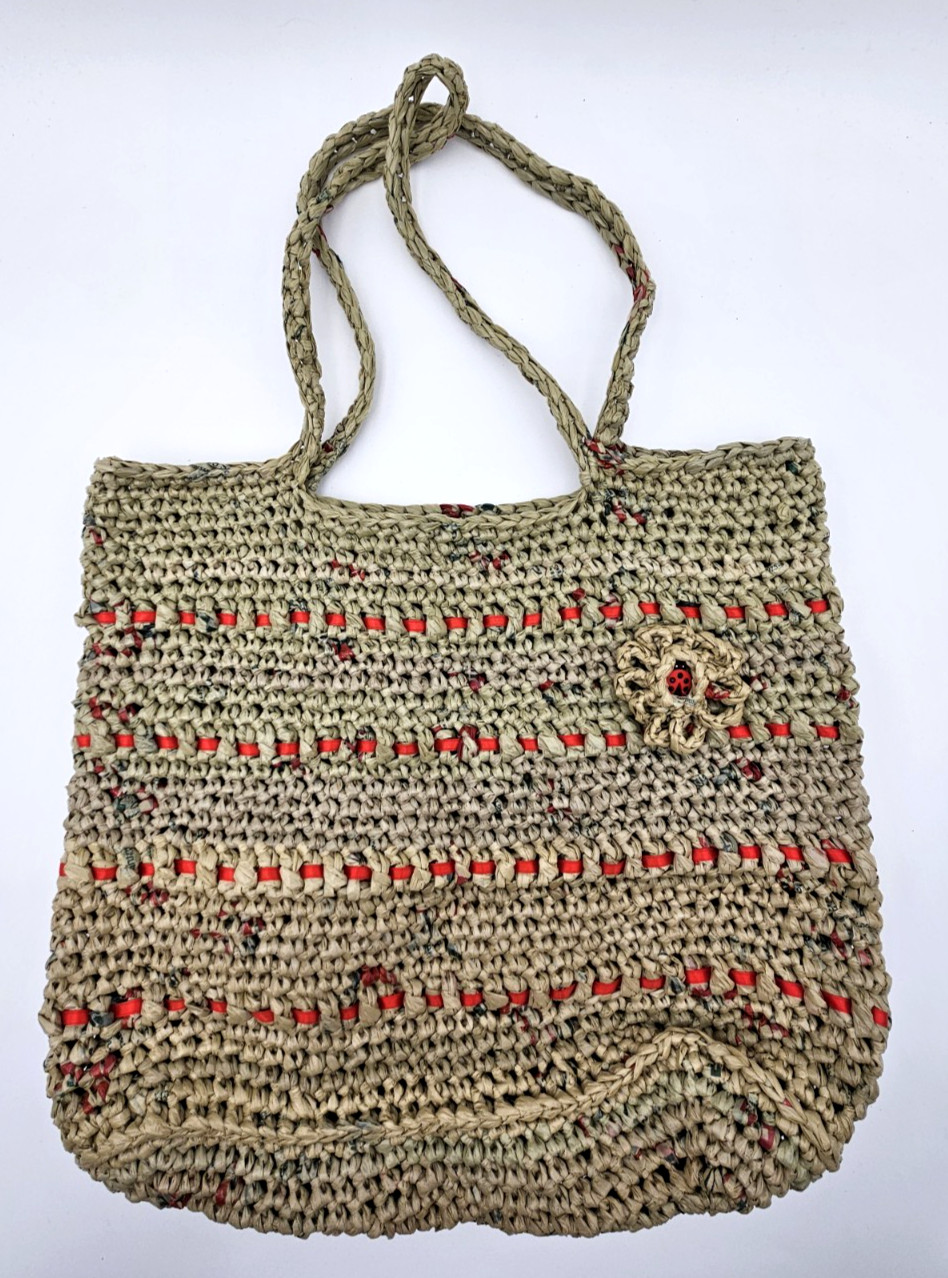 Handmade Recycled Plastic Woven Bag 15×17 Made out of Plastic Bags