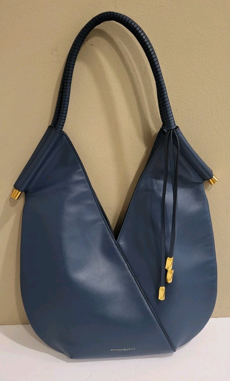 Donna Karan New York Baldwin Blue Shoulder Large Leather Bag