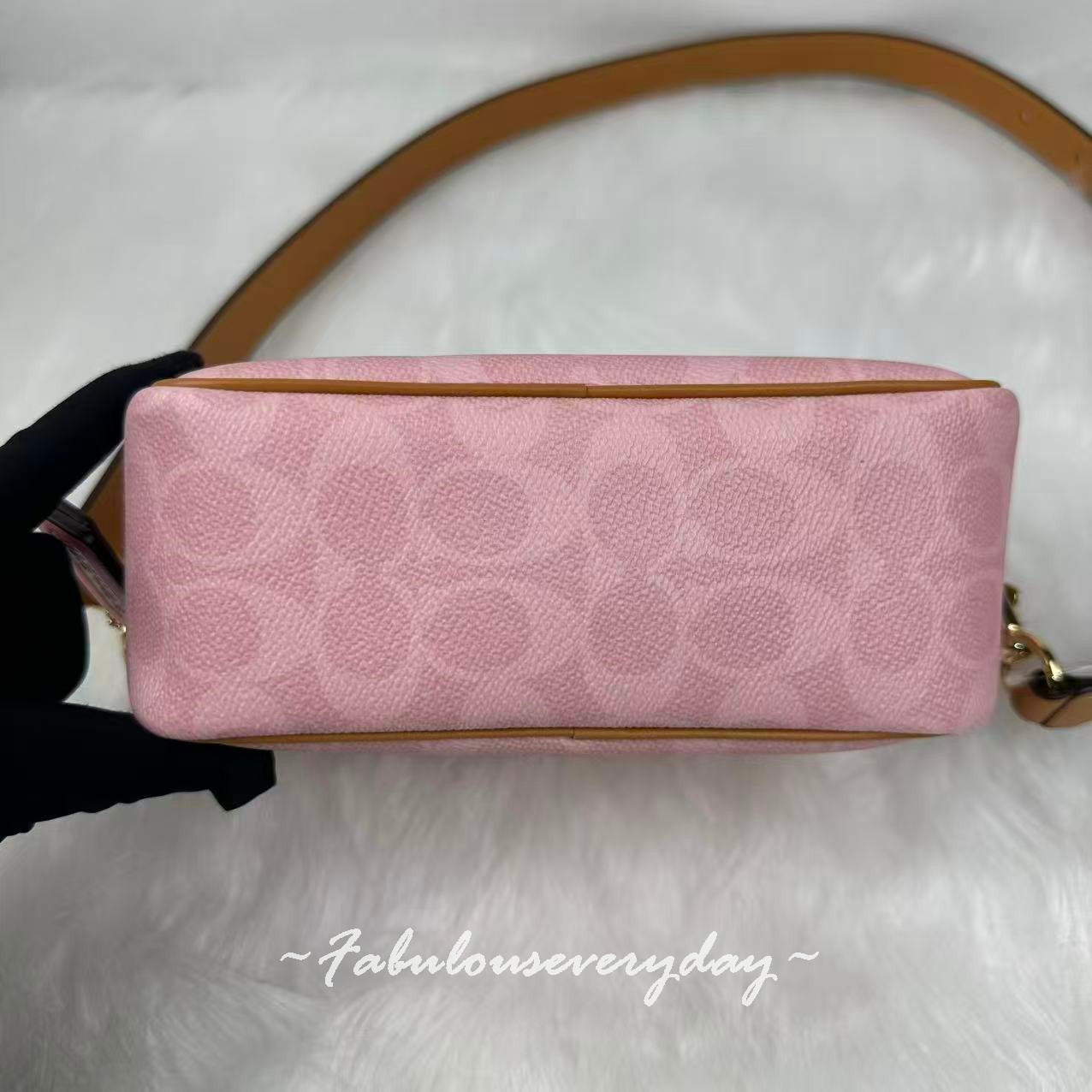 Coach Mini Carey Crossbody Bag In Signature Canvas Charms Powder Pink CEK74 NWT