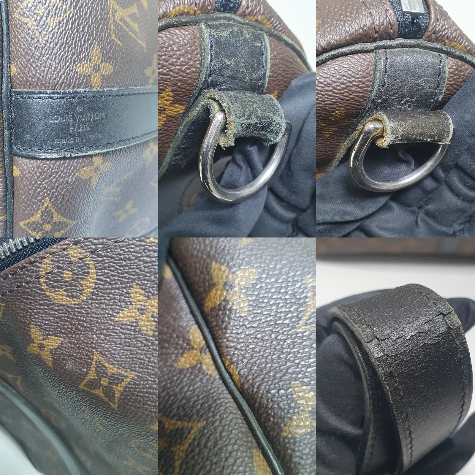 Auth Louis Vuitton Keepall Macassar Bandoulier 45 M56711 No Lock Key Belt CLA649