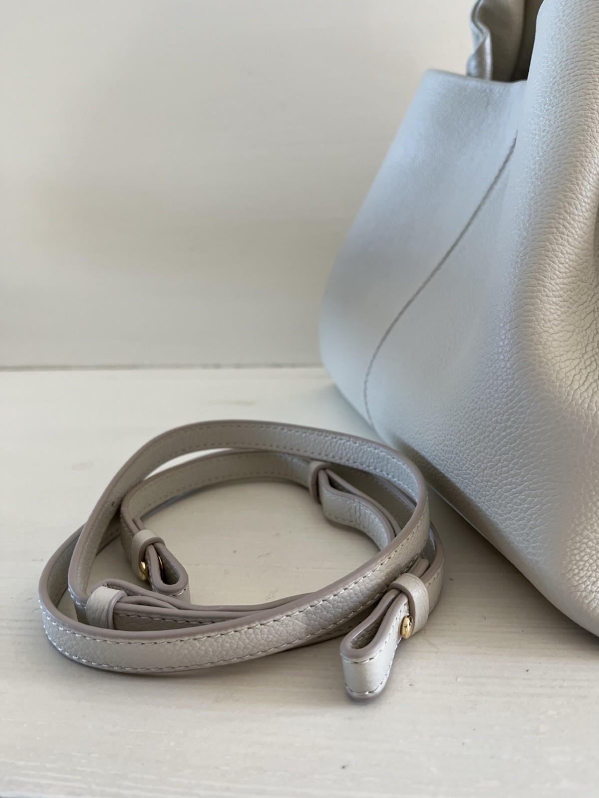 Polene Numero Neuf Textured Chalk Leather Crossbody Handbag NWT