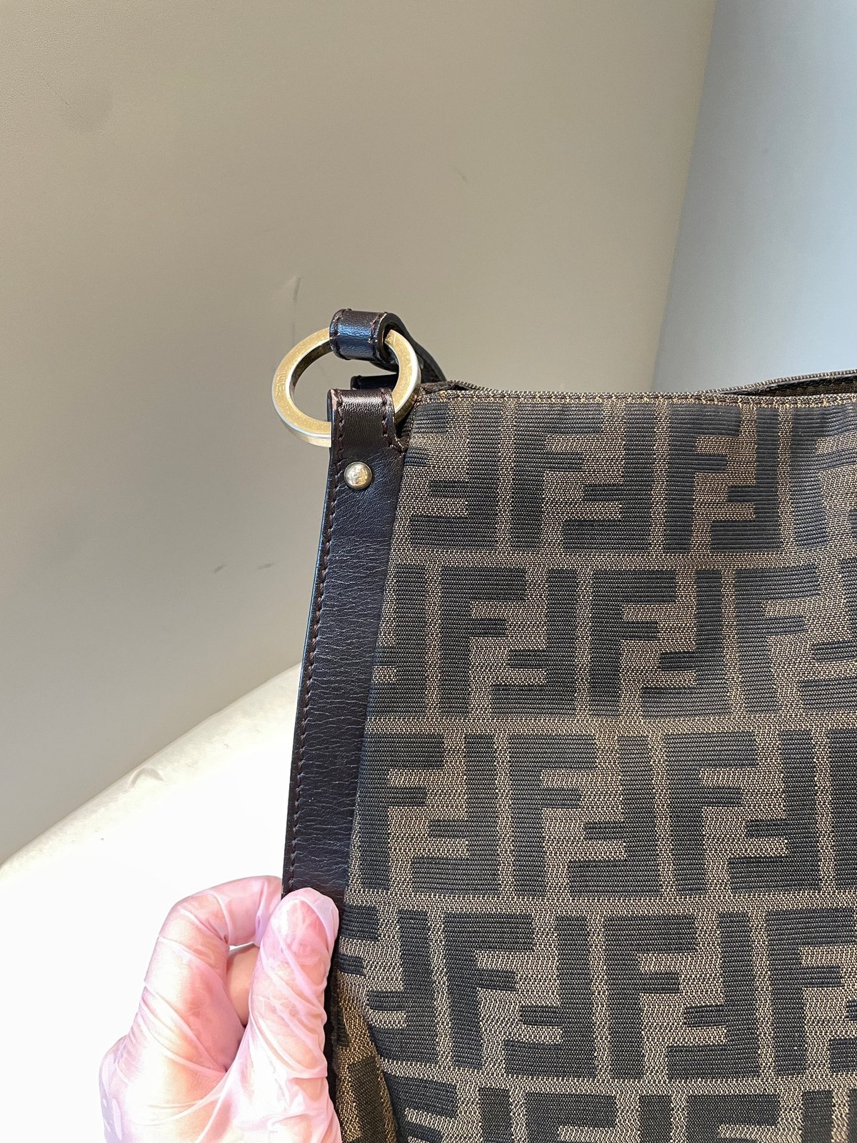 Fendi Zucca FF Canvas Brown Large Tote Bag