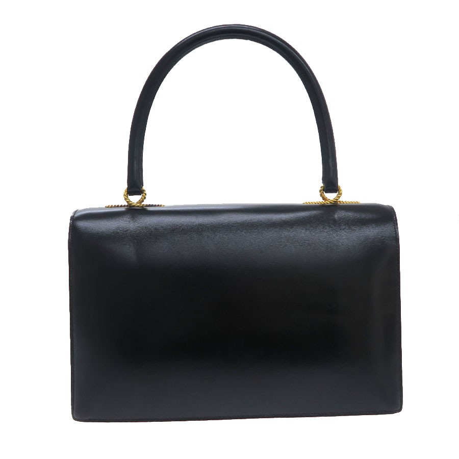 Hermes Vasco Box Calf Black Shoulder Bag Gold Hardware #SAB14848