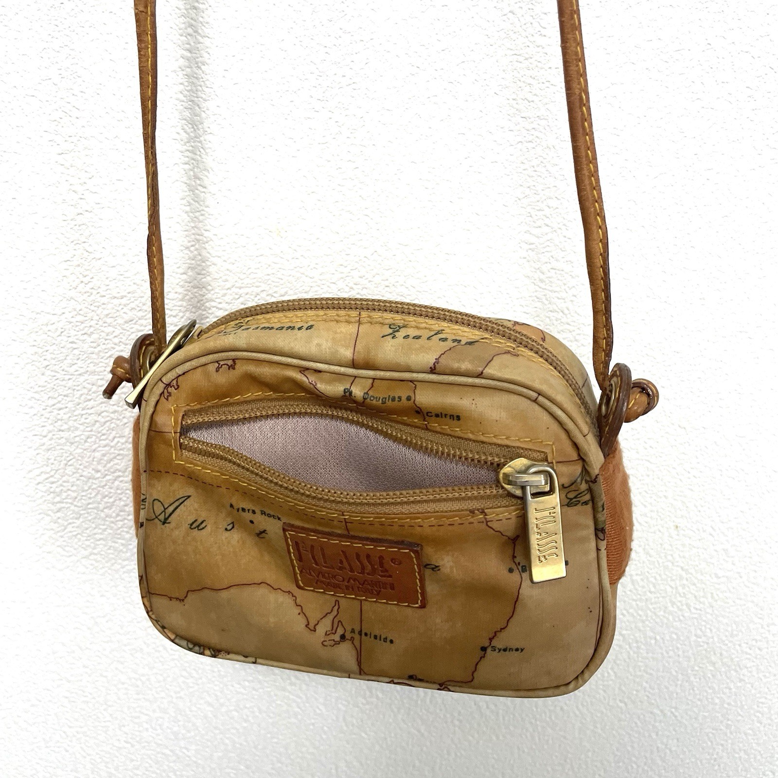 1ª Prima Classe Alviero Martini Mini Shoulder Bag Crossbody Pouch Small Leather