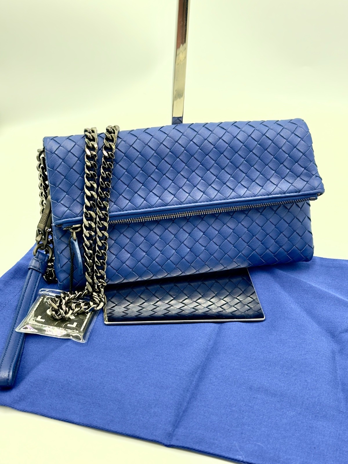 Bottega Veneta Nappa Intrecciato Small Olimpia Shoulder Bag w/ gunmetal strap