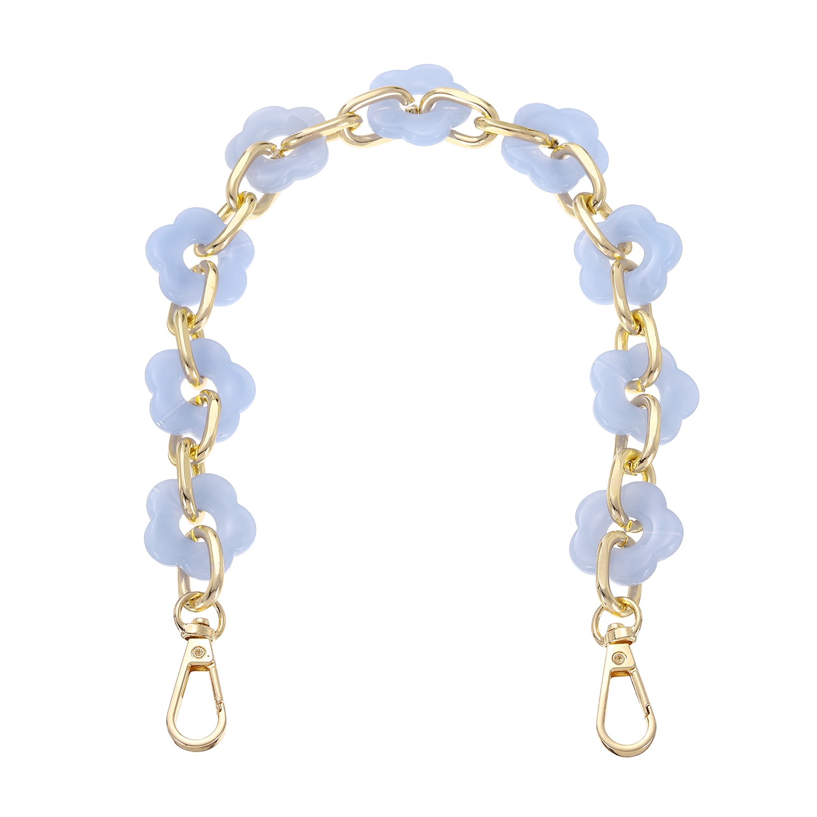 15.7″ Acrylic Chain Strap Flower Purse Extension Decorative Strap Sky Blue