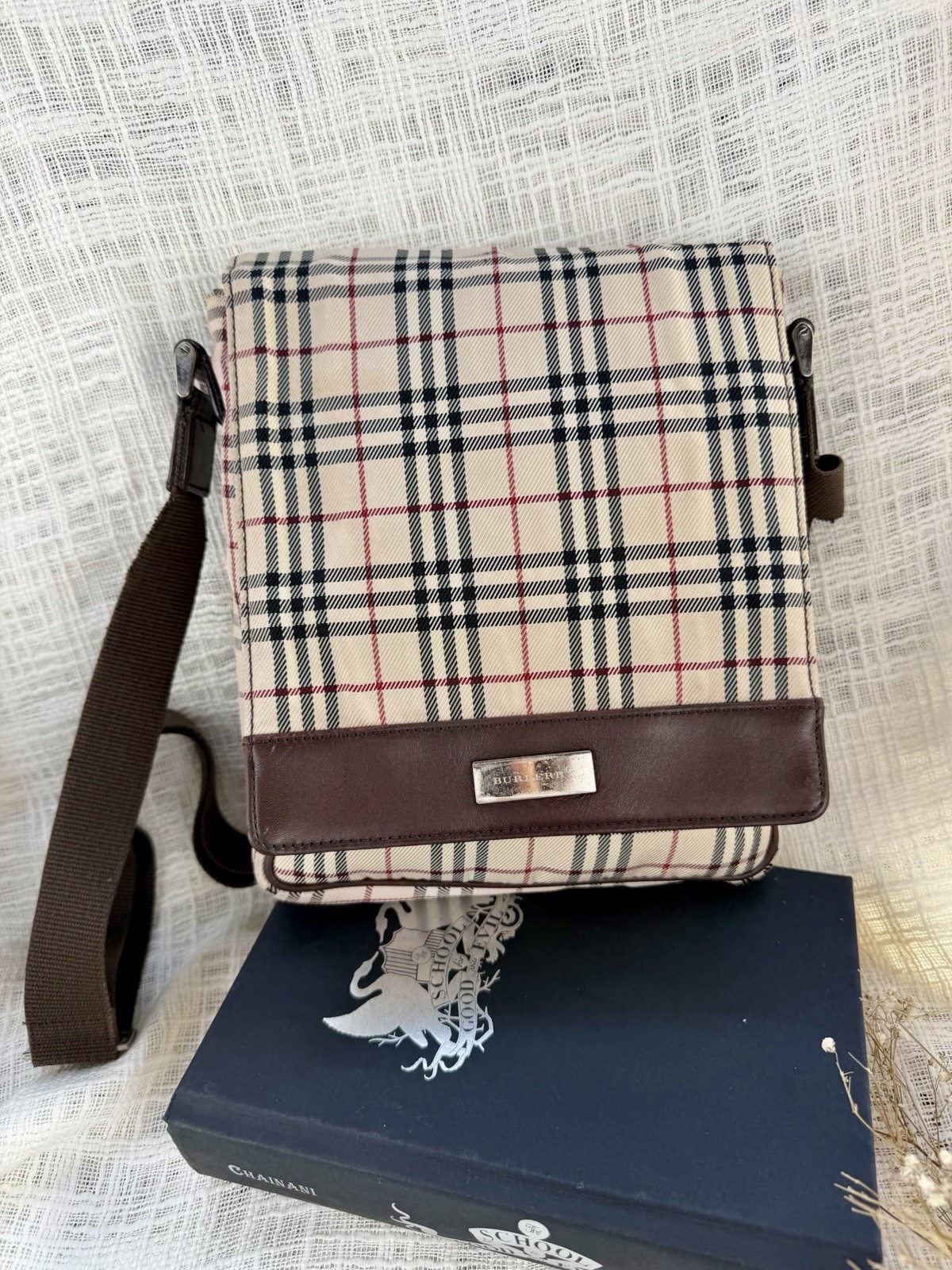 Vintage Burberry Nova Check Messenger Bag Crossbody Unisex