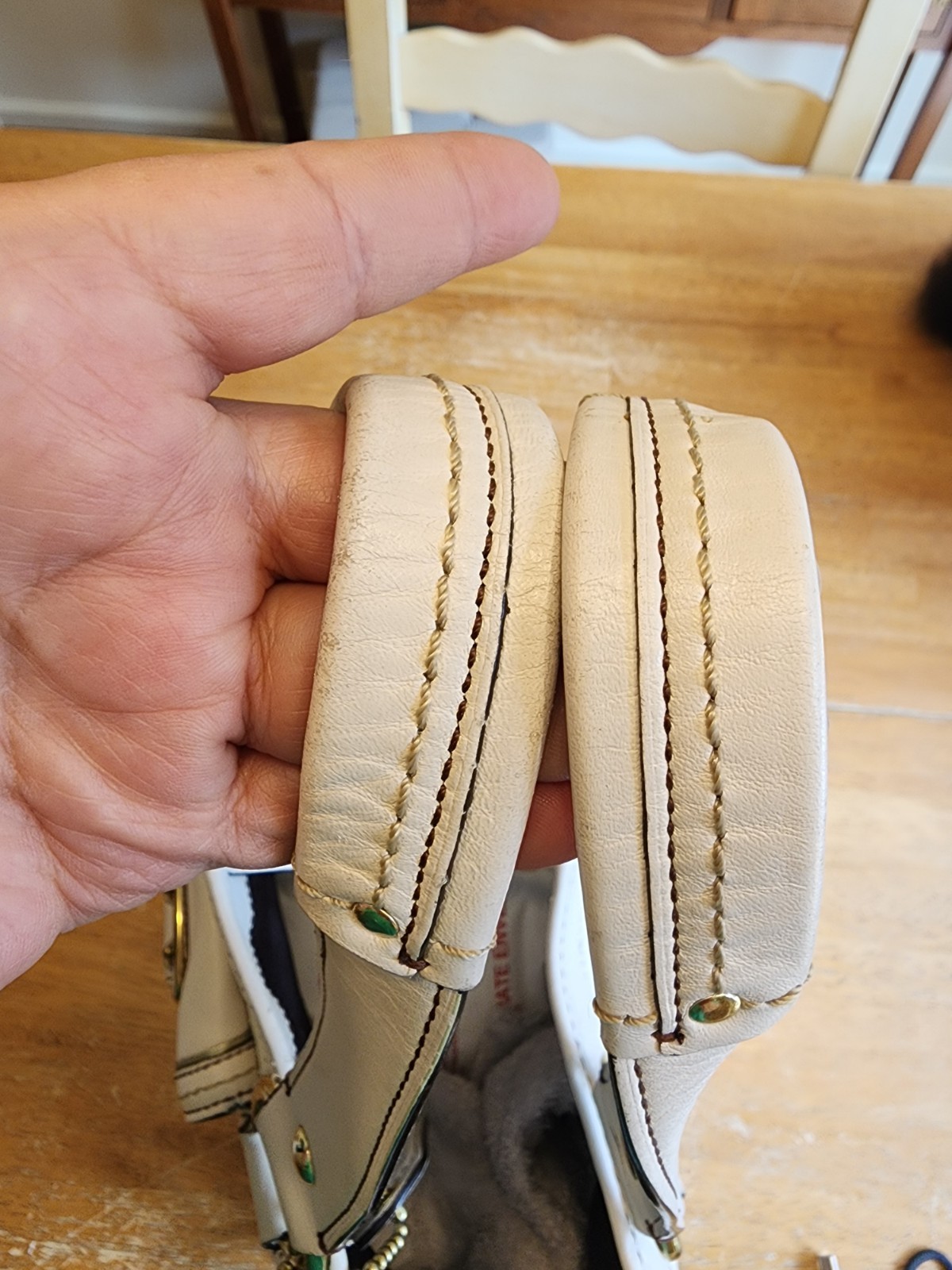 2006 vintage Coach Legacy Signature / Soho cream canvas and white leather tote
