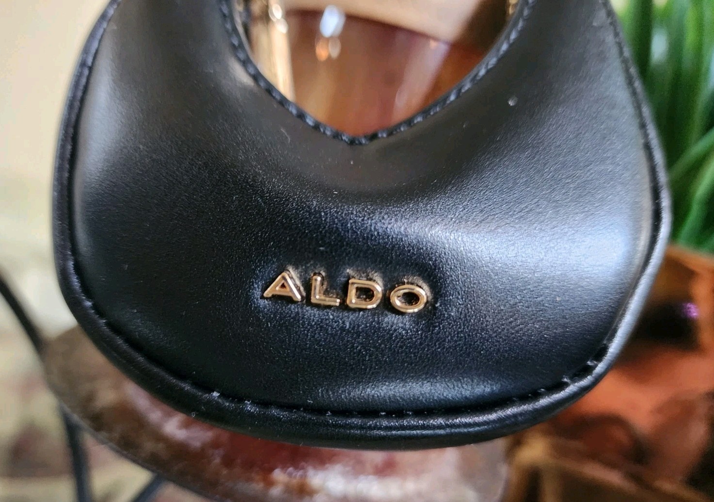 NEW! ALDO Black/ Goldtone Zip Around Mini Bag Charm Coins Pouch Keyfob NWT Rare!