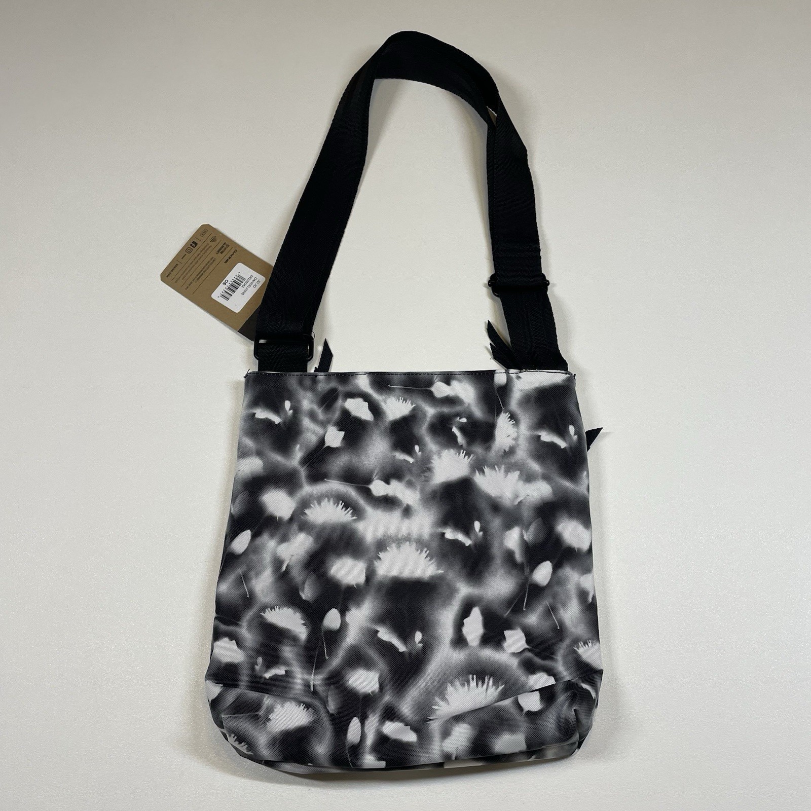 Dakine Jo Jo Crossbody Bag Shoulder Purse Handbag Black White Dandelions New
